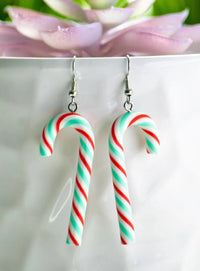 Candy Cane Christmas Earrings