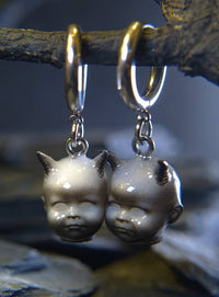 Baby Devil Ghost Hoop Earrings