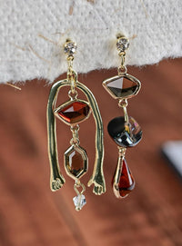 Abstract Asymmetrical Drop Earrings