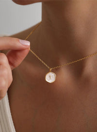 Gold Enamel Mini Cross Necklace