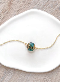 Gold Pressed Flower Necklace