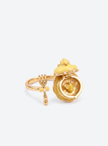 Macaron Cake Locket Ring - Yellow