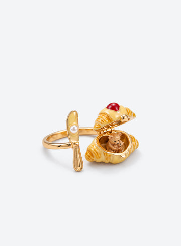 Dessert Cutlery Locket Ring - Bear
