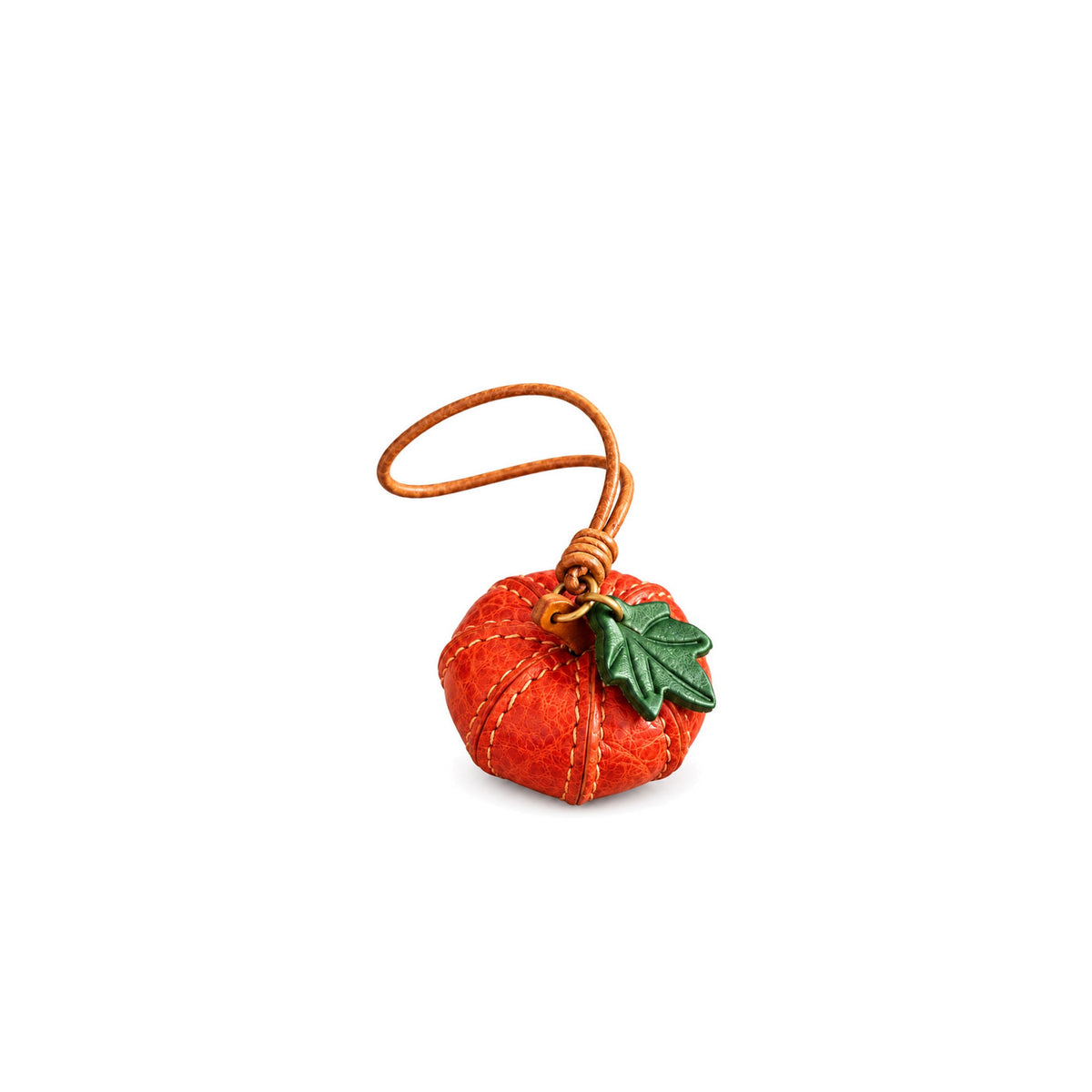 Leather Pumpkin Bag Charm