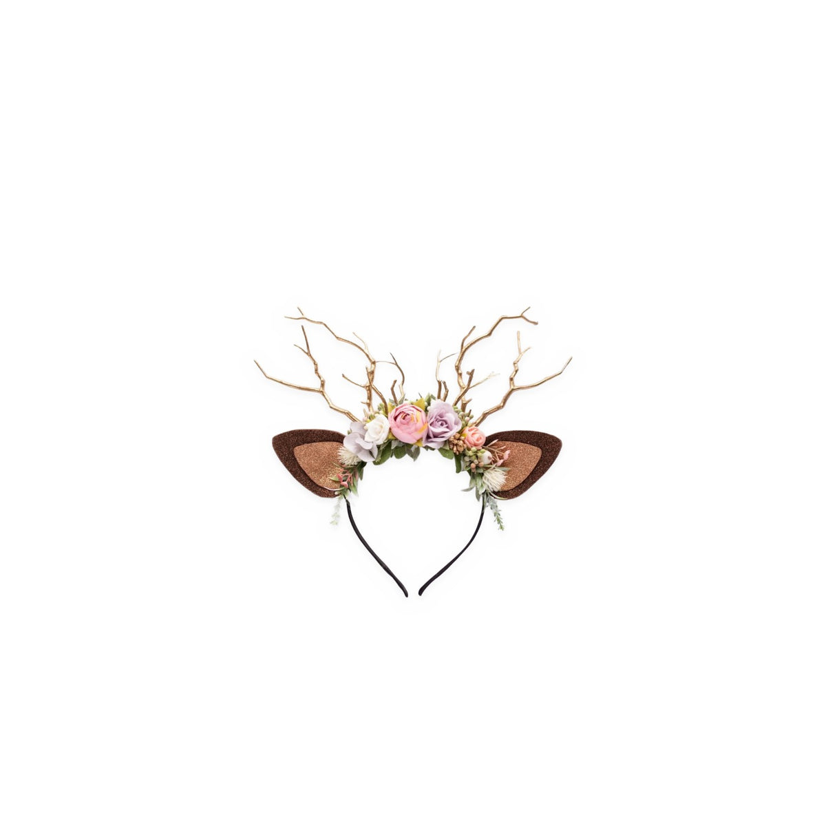Frosted Rose Christmas Reindeer Headband