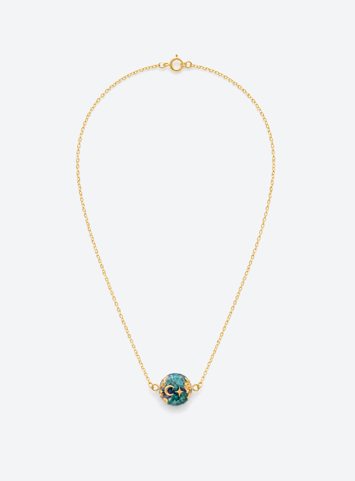 Gold Pressed Flower Necklace