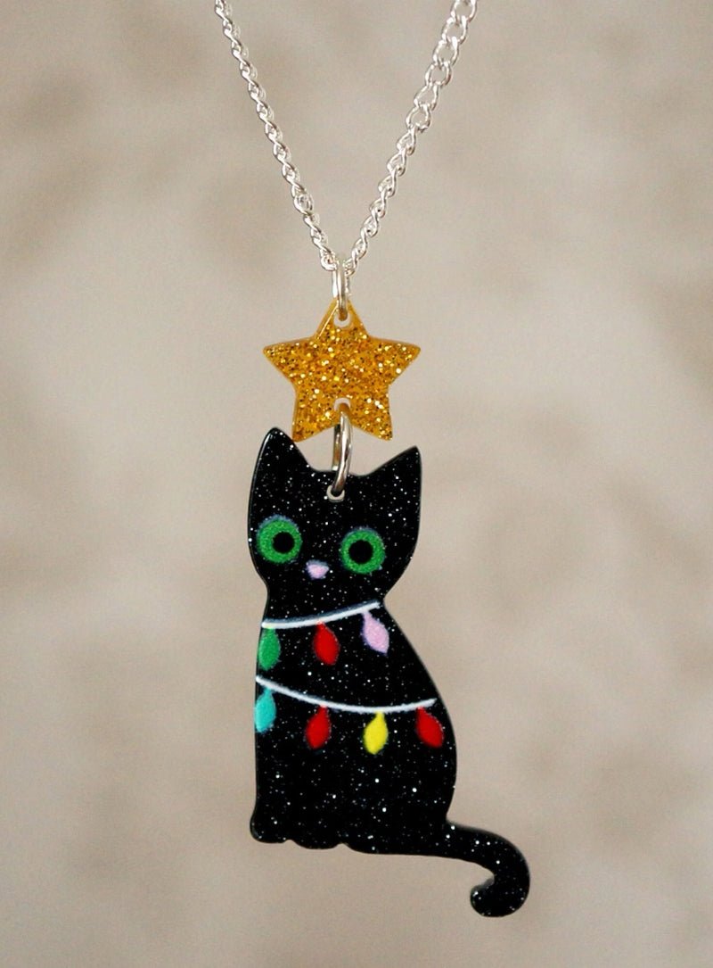 Starry Christmas Cat Necklace