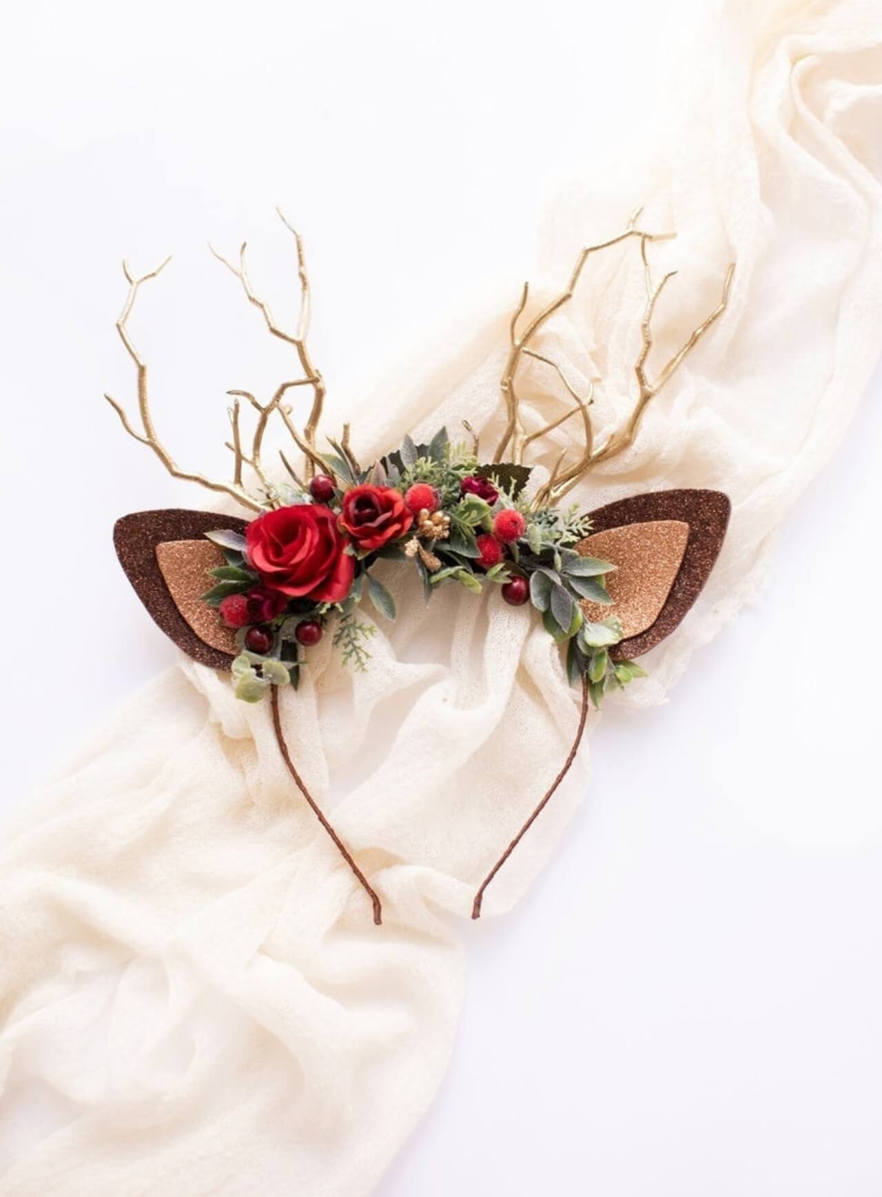 Rose Berry Reindeer Headband 1 (Rose Berry)