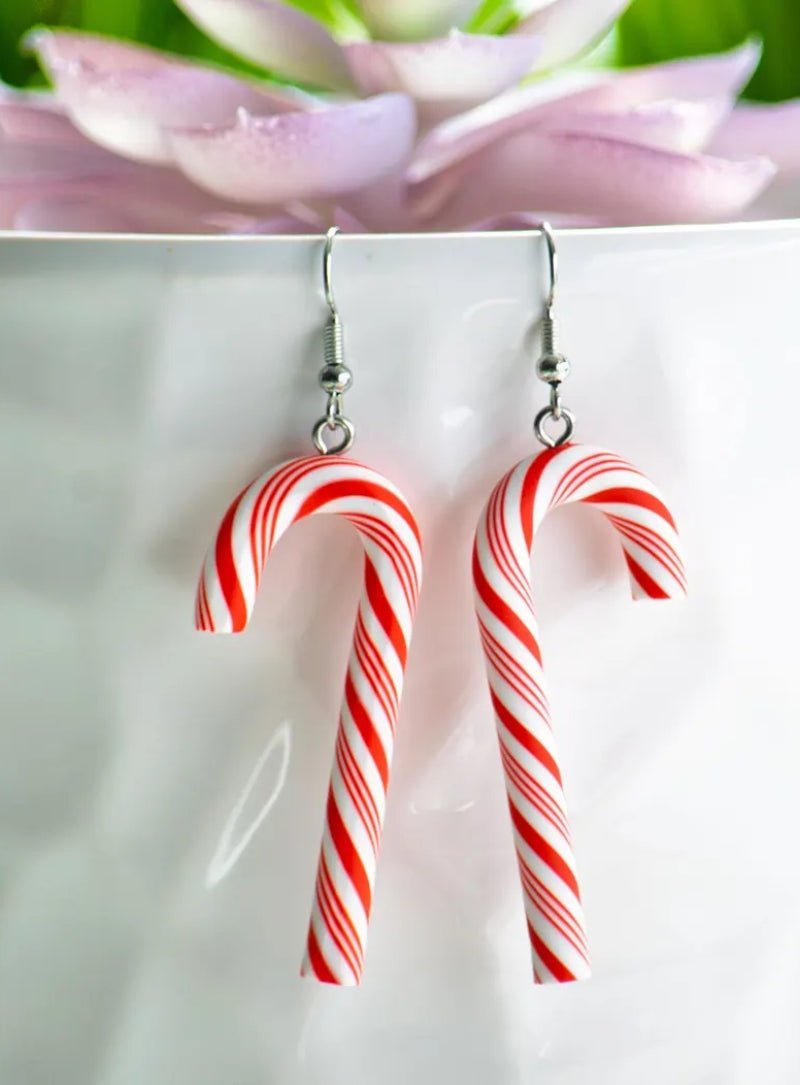 Candy Cane Christmas Earrings