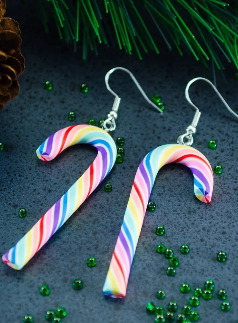 Candy Cane Christmas Earrings