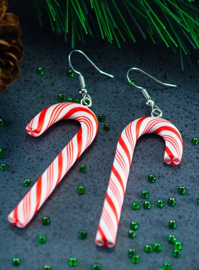 Candy Cane Christmas Earrings
