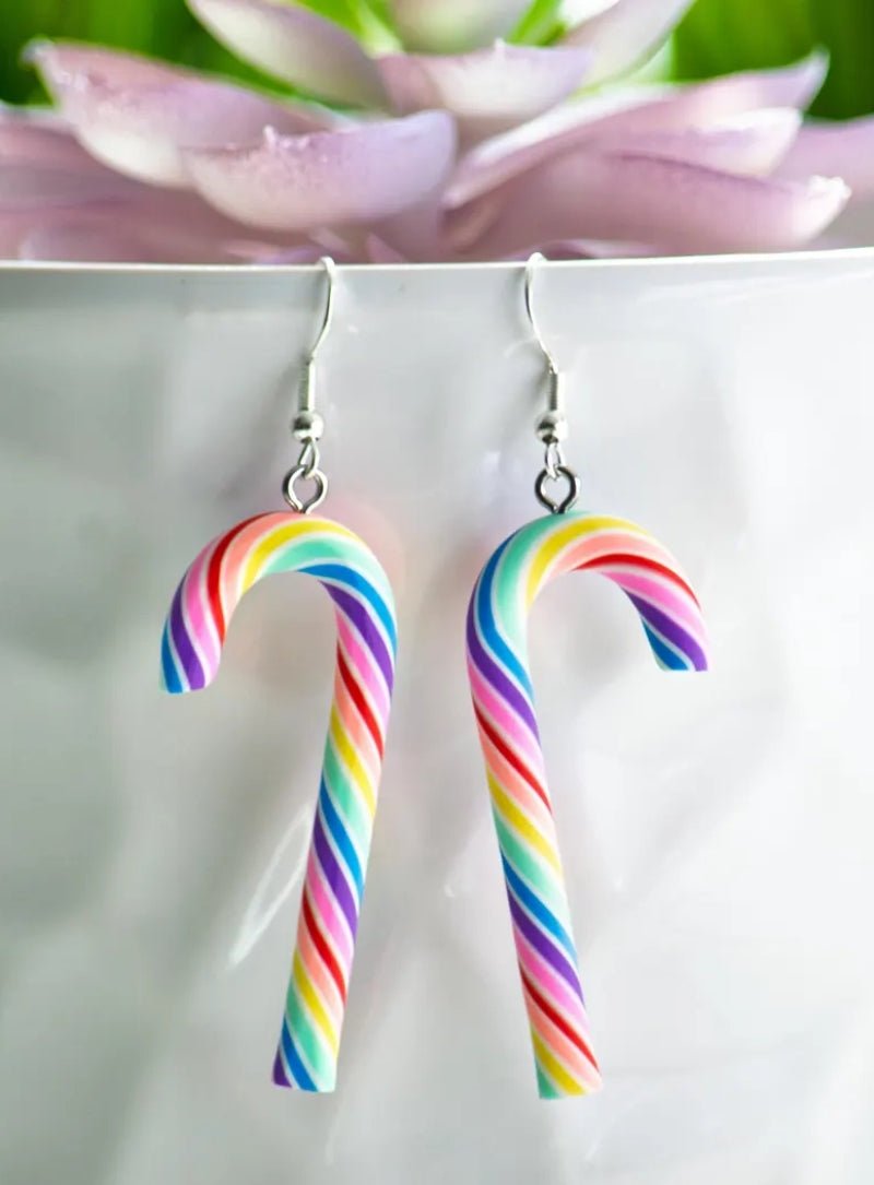 Candy Cane Christmas Earrings
