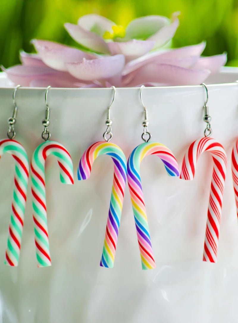 Candy Cane Christmas Earrings