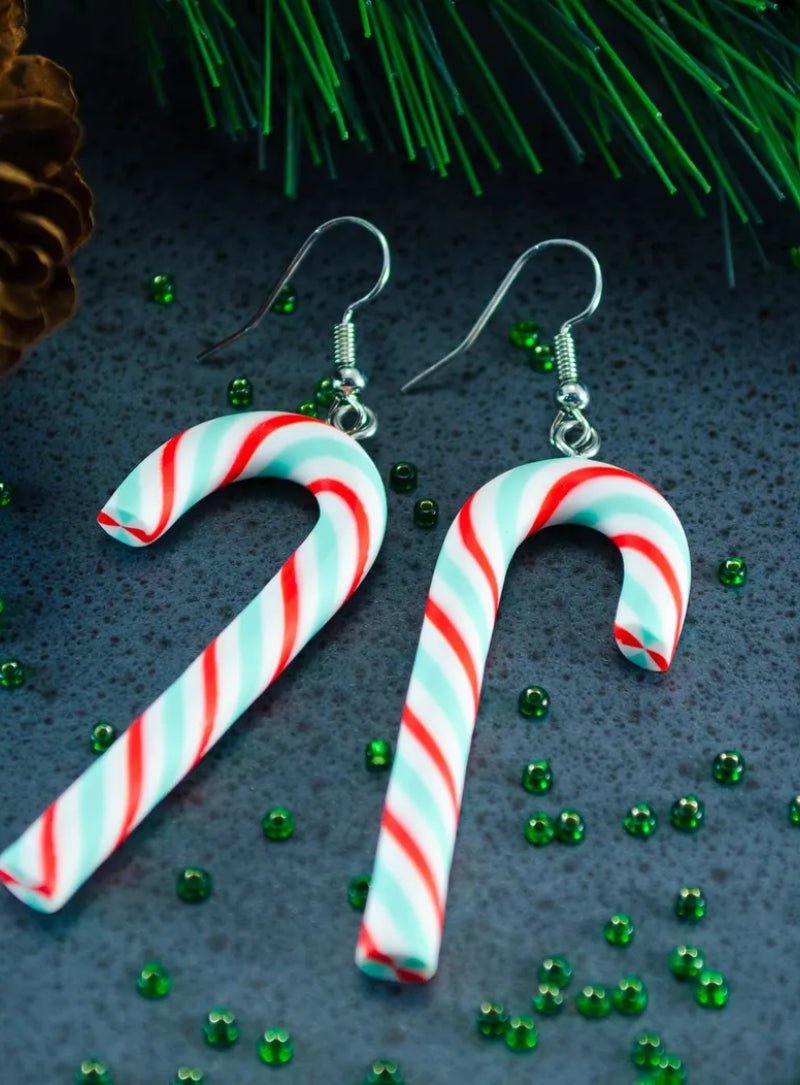Candy Cane Christmas Earrings