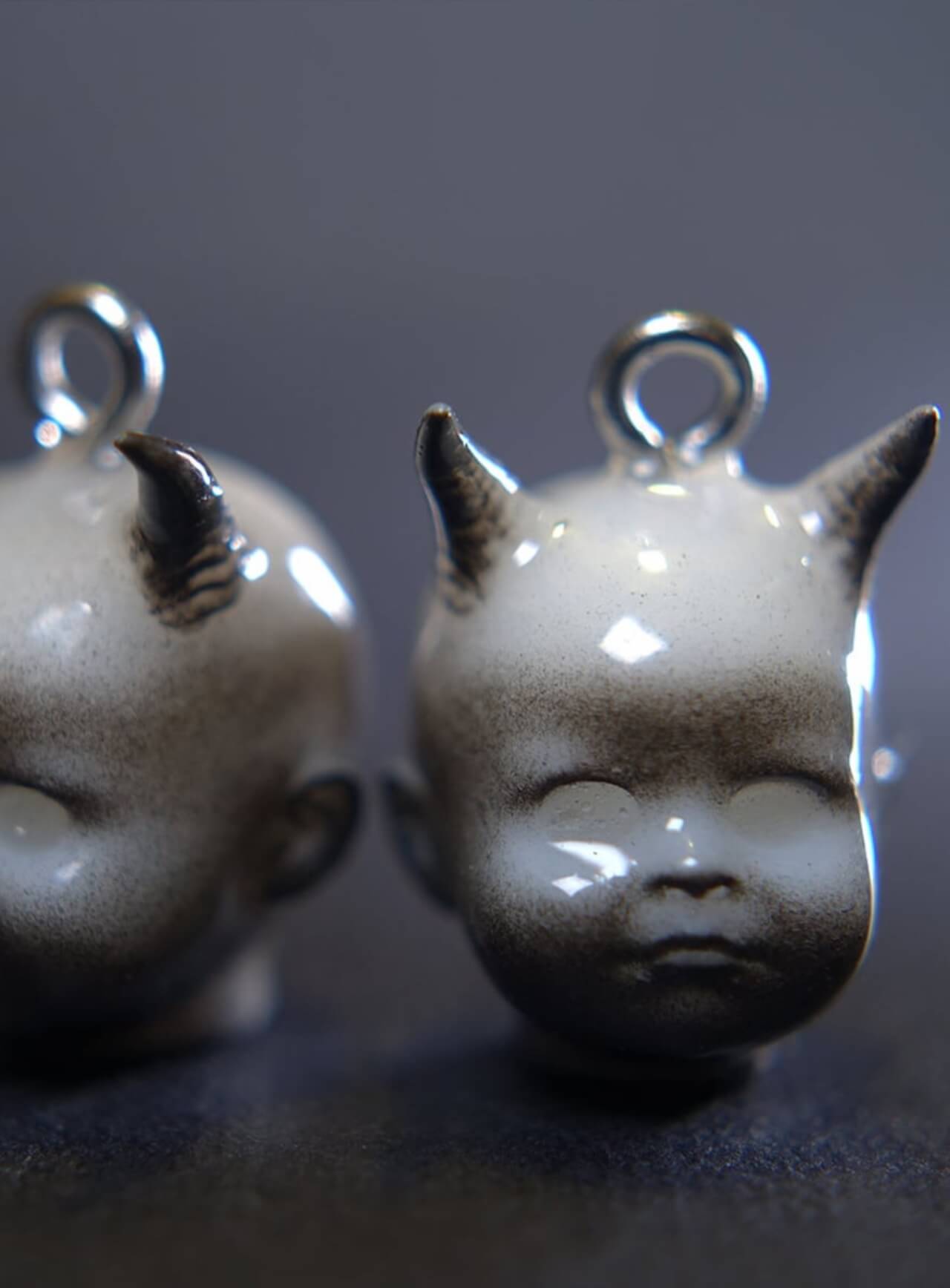 Baby Devil Ghost Hoop Earrings