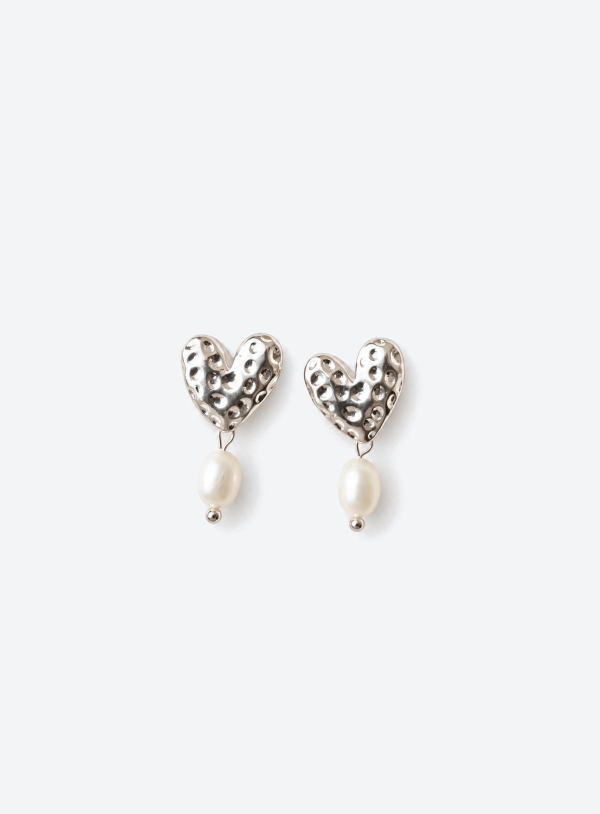 Pearl Heart Drop Earrings