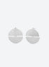 Pair of round earrings on a white background (Silver)