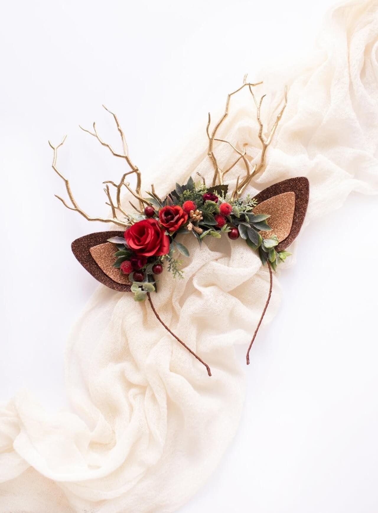 Rose Berry Reindeer Headband 6 (Rose Berry)