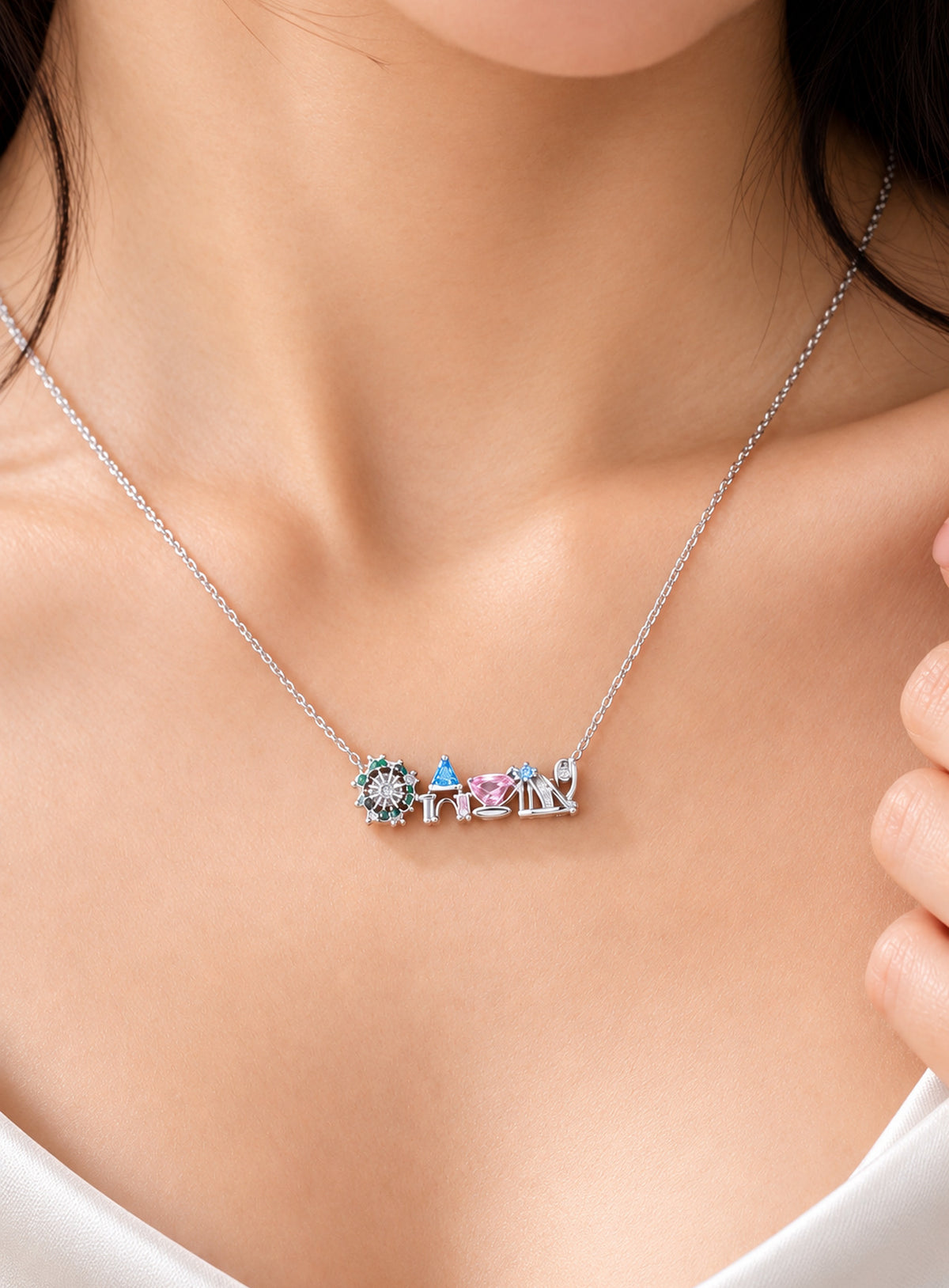 Colorful Castle Skyline Necklace