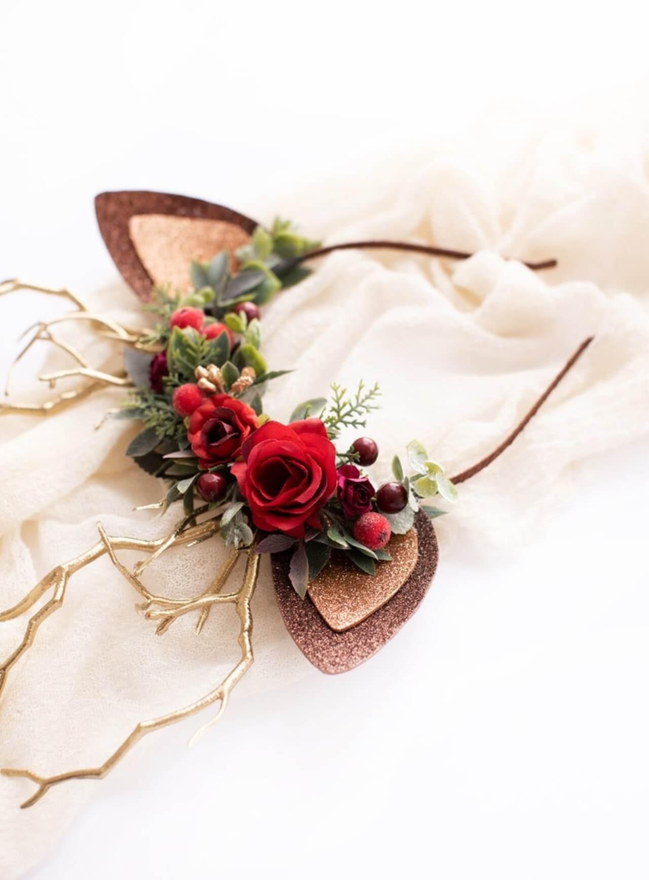 Rose Berry Reindeer Headband  5 (Rose Berry)