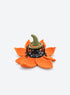 Crochet transforming pumpkin drawstring gift bag with character