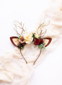 Cream Peony Reindeer Headband 4 (Cream Peony)