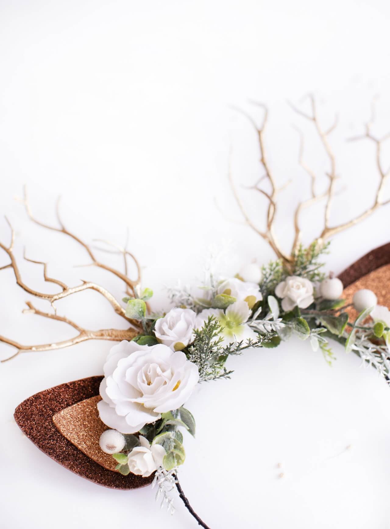 Snow Rose Reindeer Headband 2 (Snow Rose)