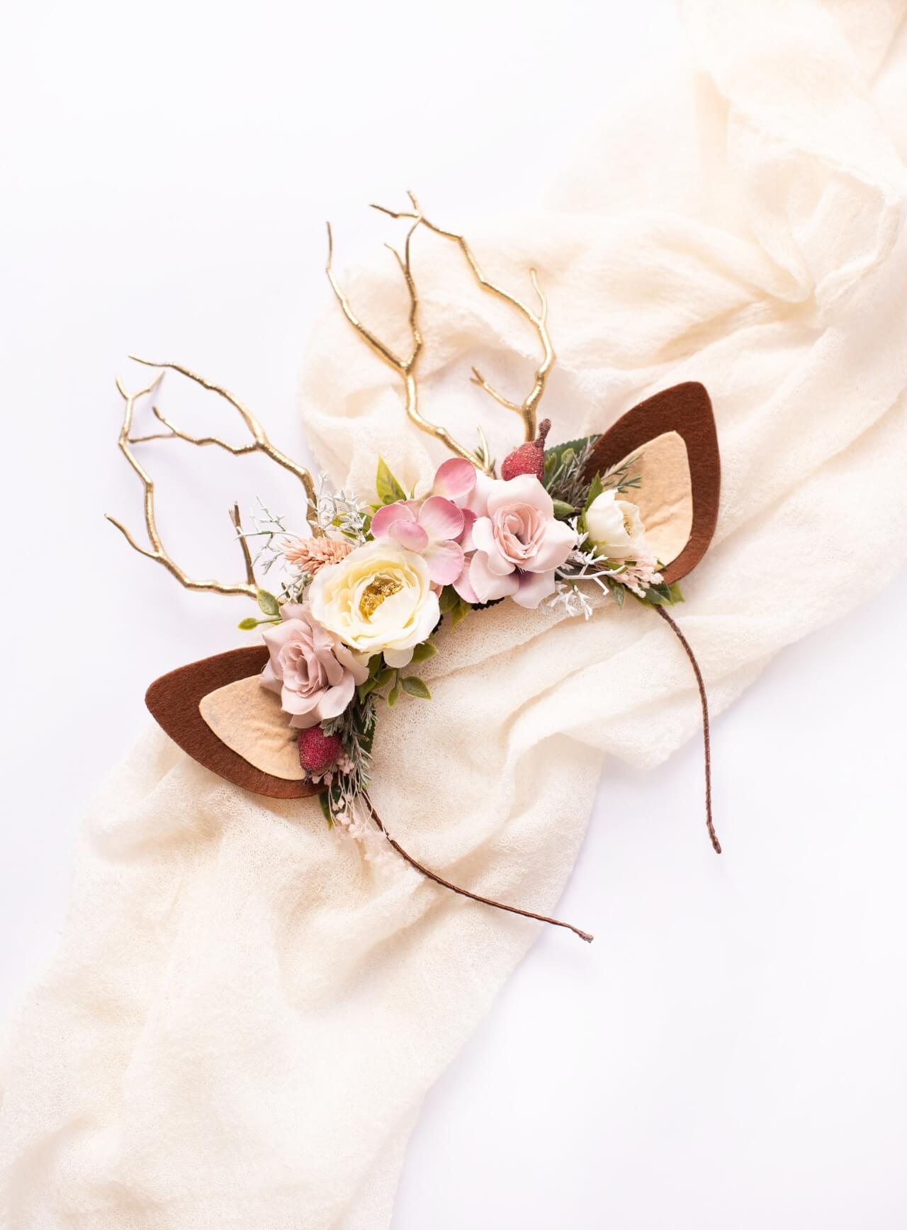 Frosted Rose Reindeer Headband 8 (Frosted Rose)