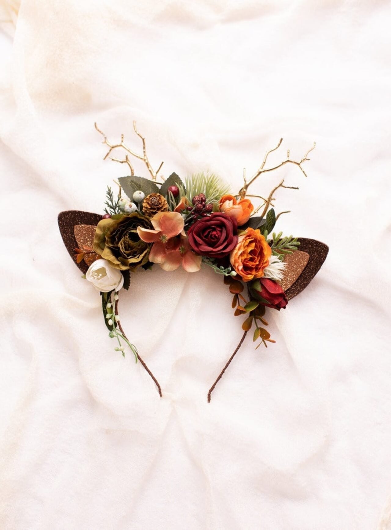 Winter Rose Reindeer Headband 1 (Winter Rose)