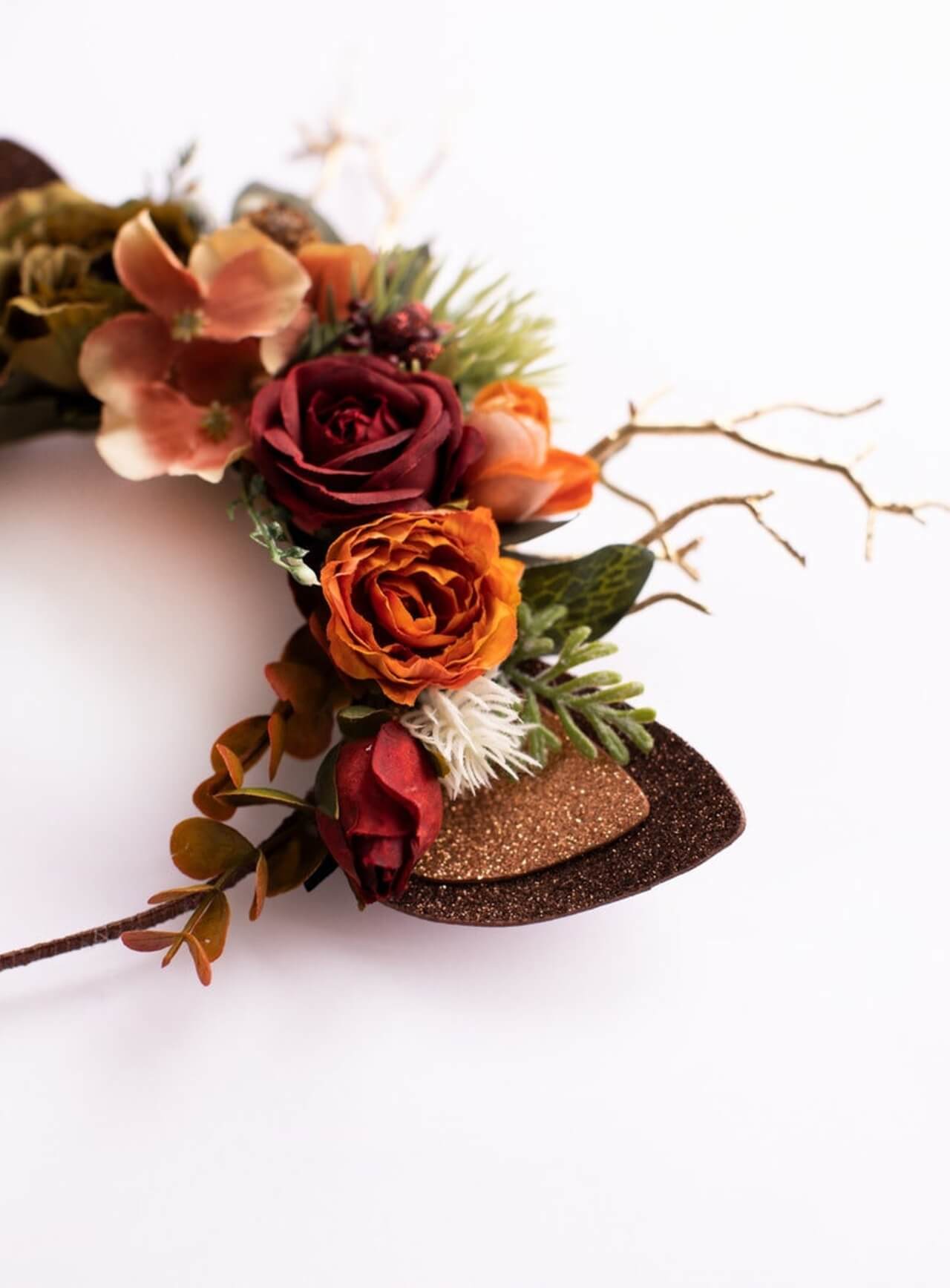 Winter Rose Reindeer Headband 2 (Winter Rose)