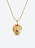 Gothic locket pendant with a red stone on a chain