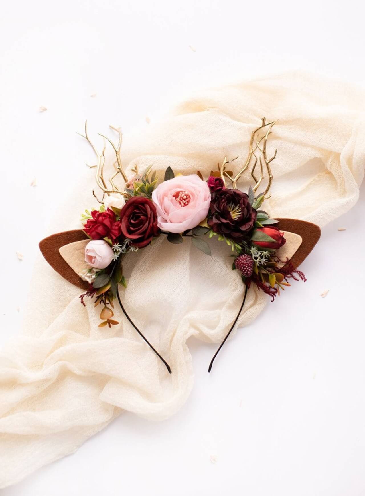 Boho Rose Reindeer Headband 1 (Boho Rose)