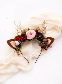 Boho Rose Reindeer Headband 1 (Boho Rose)
