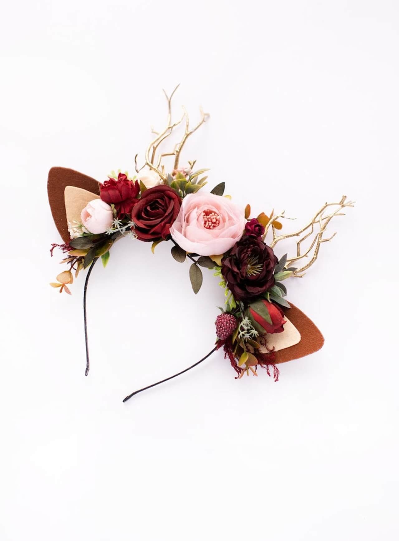 Boho Rose Reindeer Headband 5 (Boho Rose)