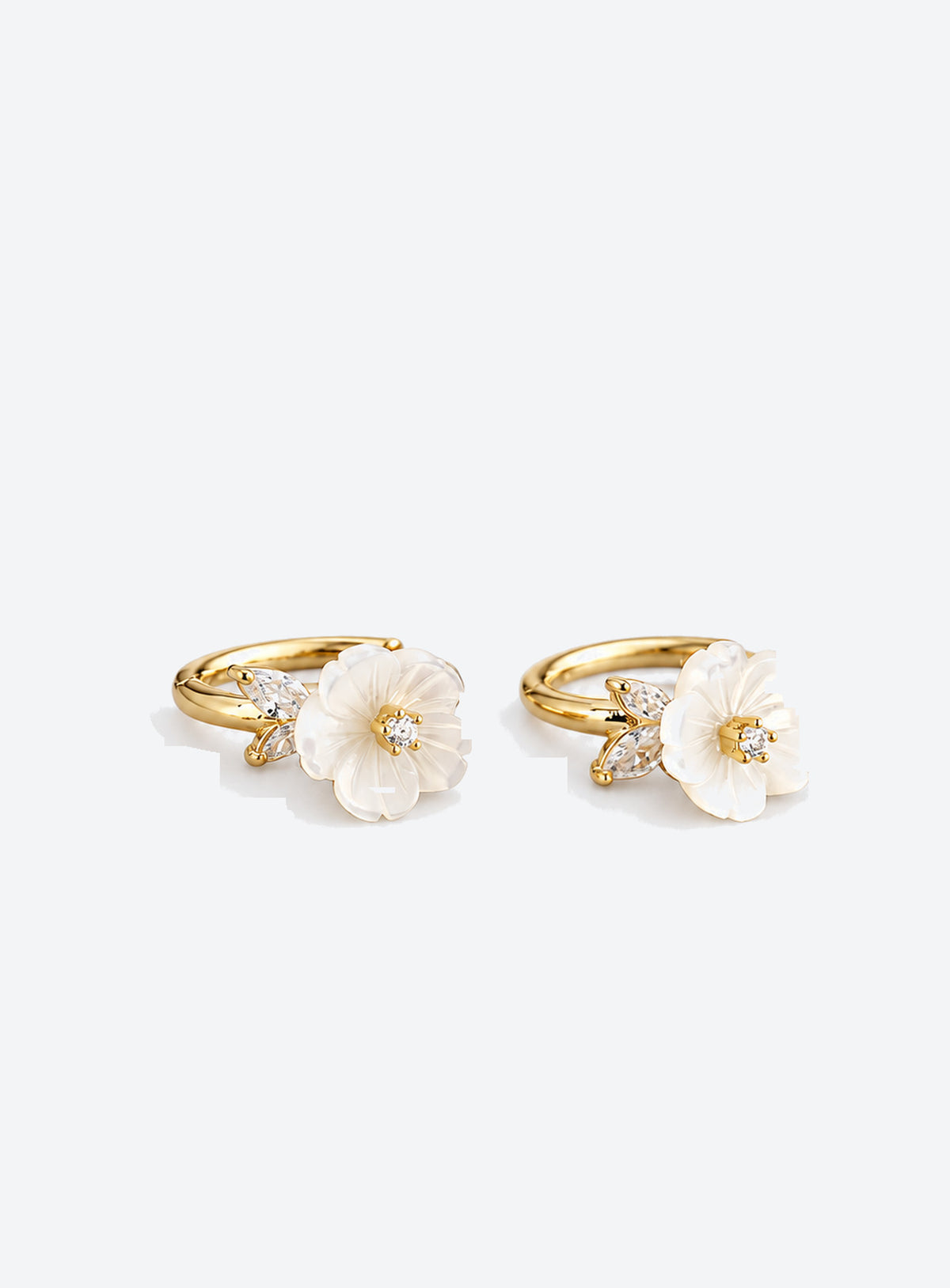 Mother of Pearl Flower Hoop Earrings
