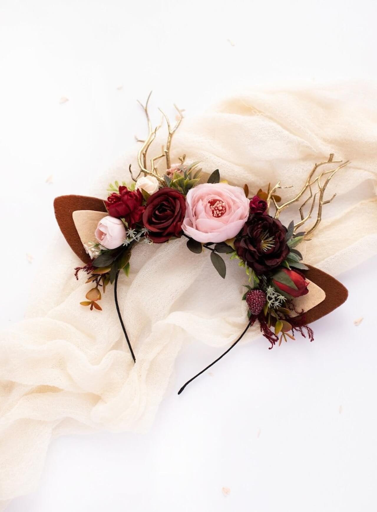 Boho Rose Reindeer Headband 3 (Boho Rose)