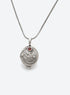 Gothic locket pendant with a red stone on a chain