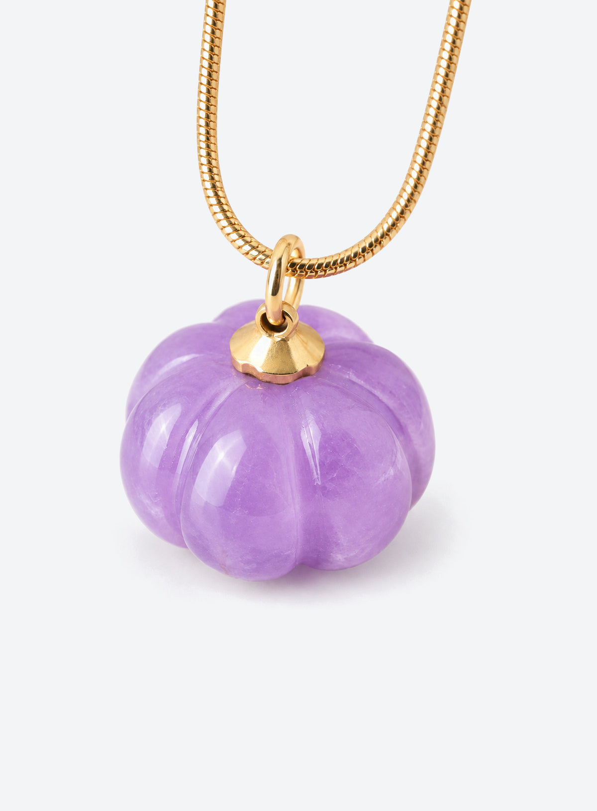 Purple Pumpkin Stone Necklace