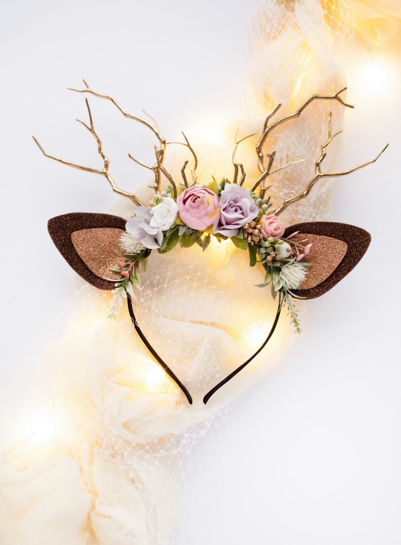 Frosted Rose Reindeer Headband 1 (Frosted Rose)
