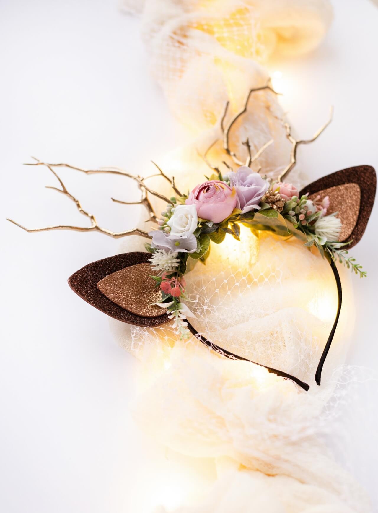 Frosted Rose Reindeer Headband 2 (Frosted Rose)