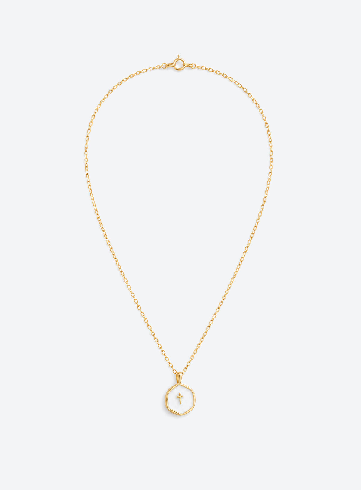 Gold Enamel Mini Cross Necklace