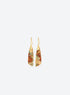 Pair of multicolored teardrop earrings hanging from a branch with a brown background (Gold)