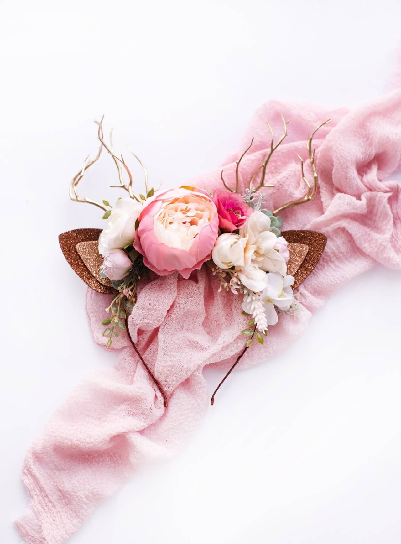 Blush Peony Reindeer Headband 5 (Blush Peony)