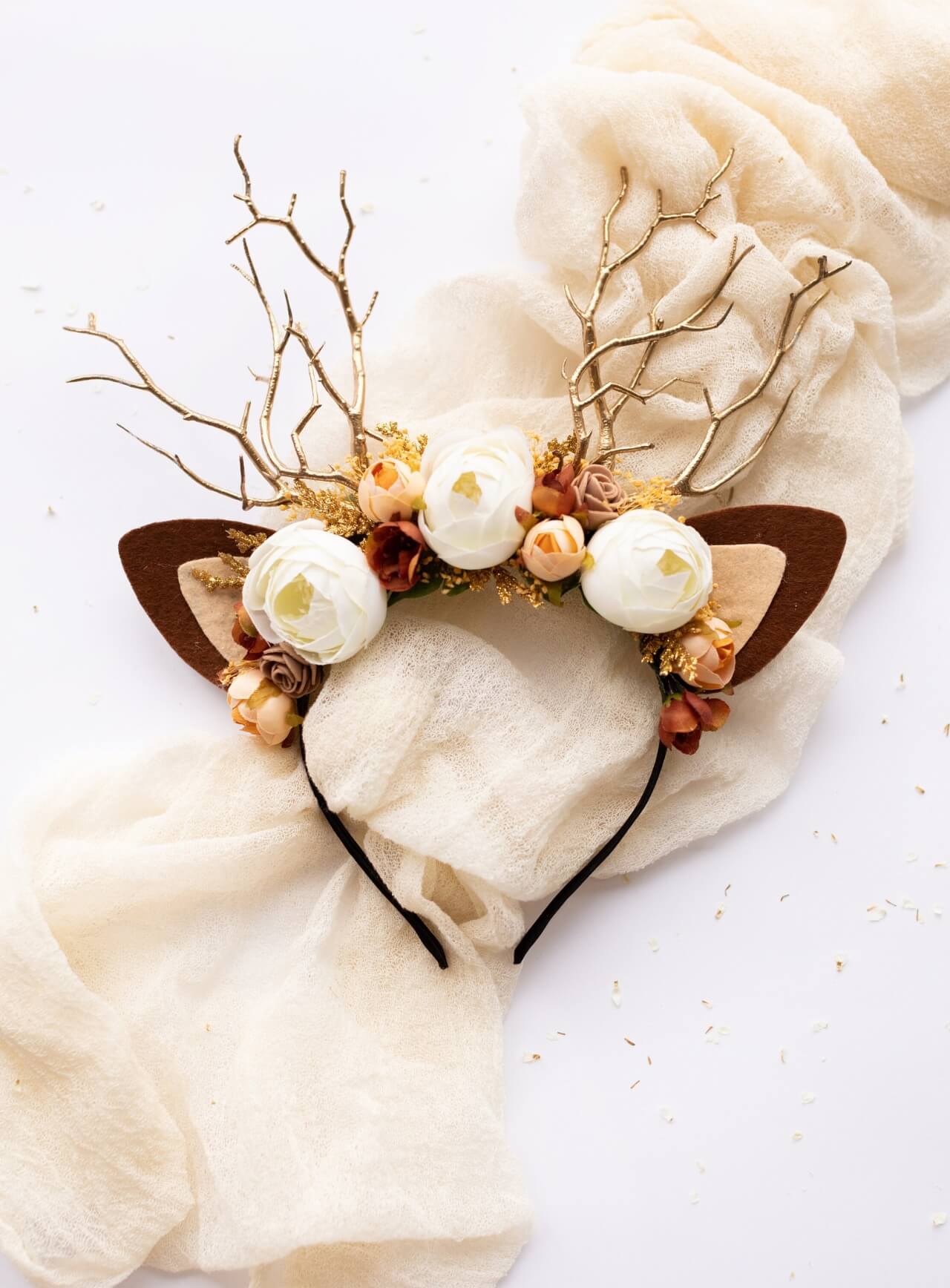 Lunar Ranunculus Reindeer Headband 4 (Lunar Ranunculus)