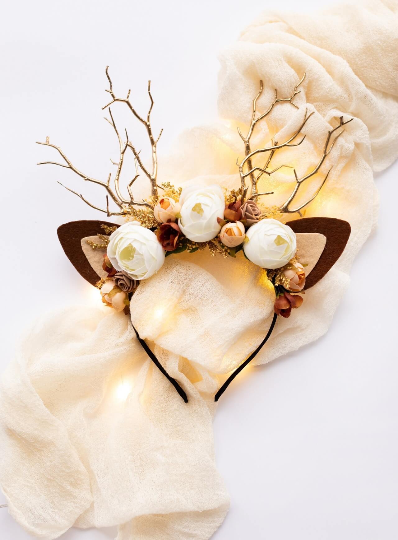 Lunar Ranunculus Reindeer Headband 5 (Lunar Ranunculus)