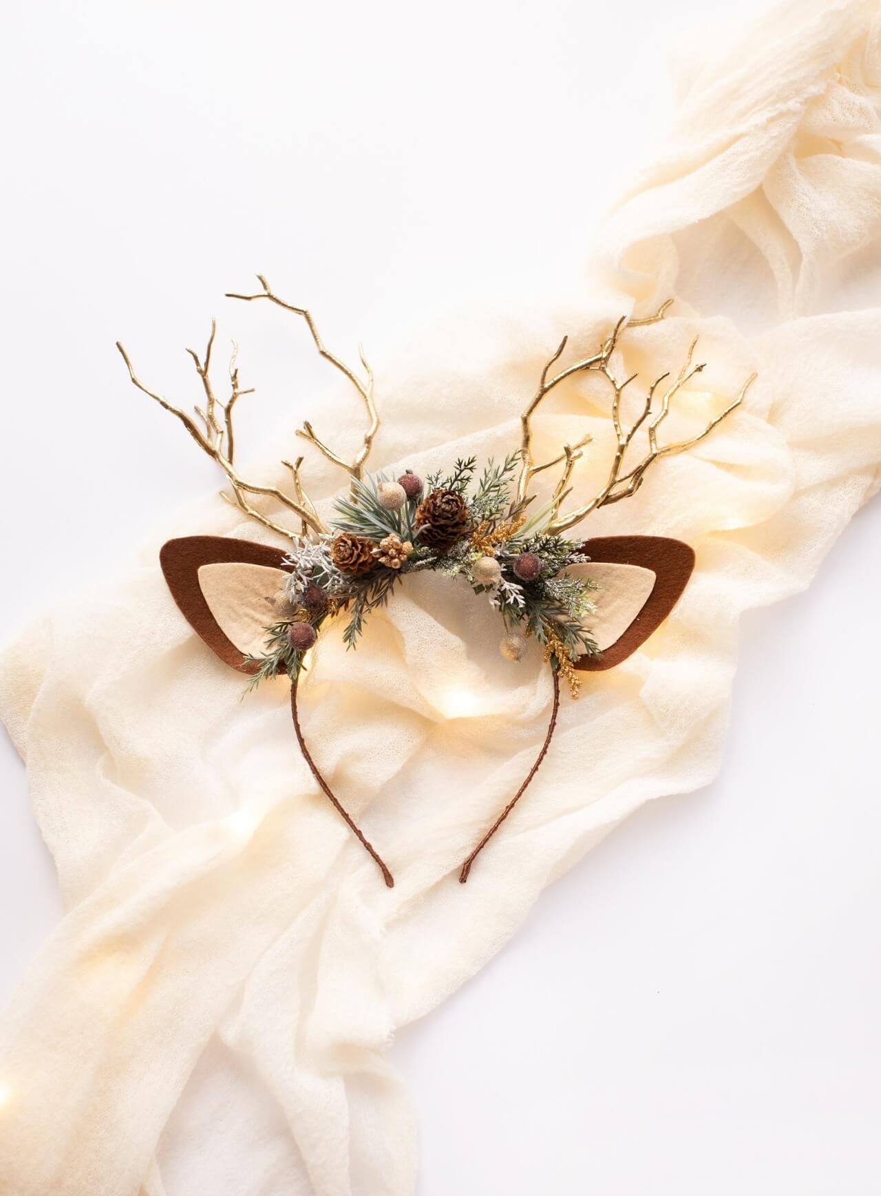 Pine Cone Reindeer Headband 1 (Pine Cone)