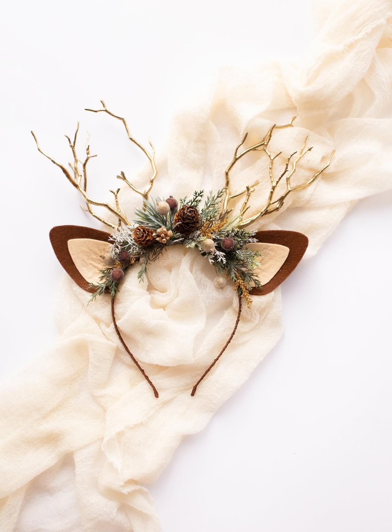 Pine Cone Reindeer Headband 3 (Pine Cone)