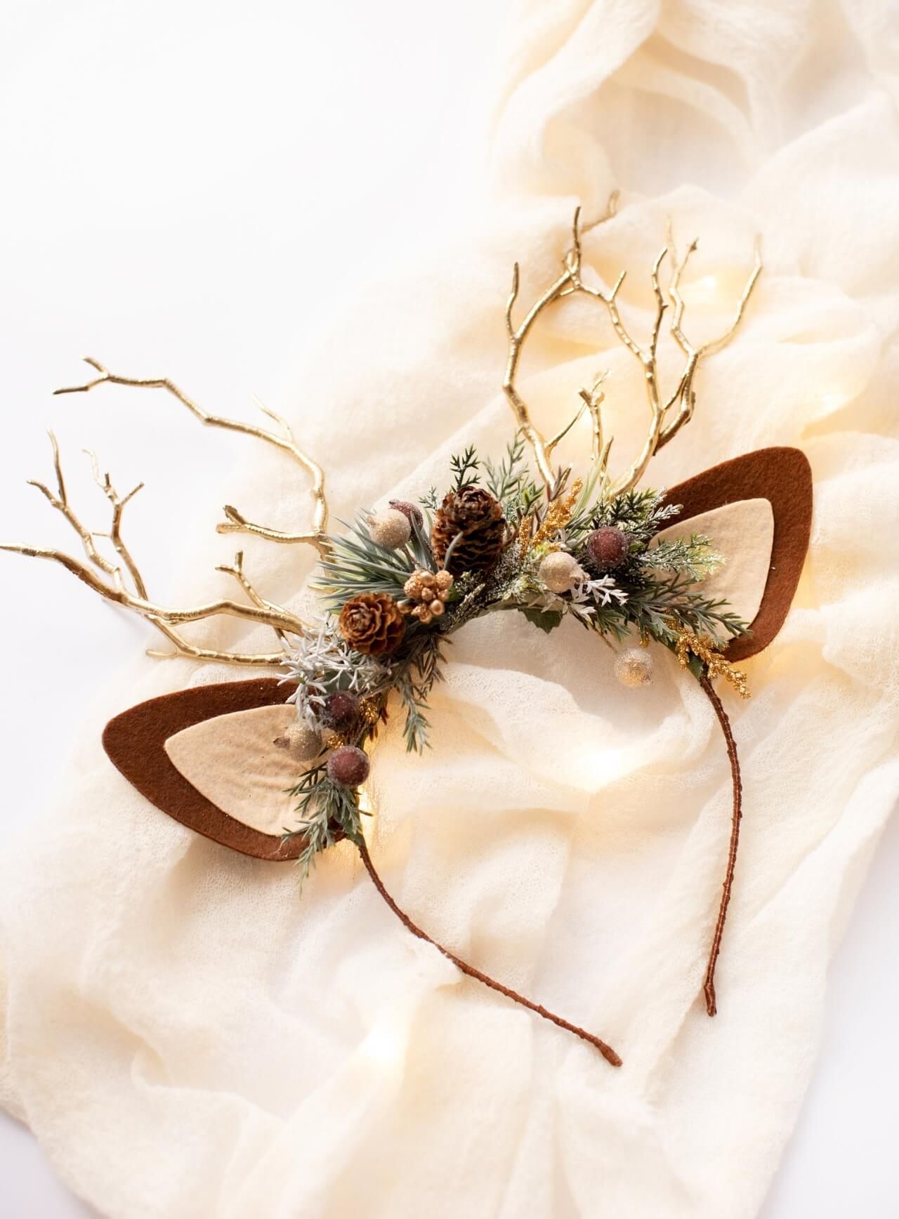 Pine Cone Reindeer Headband 7 (Pine Cone)