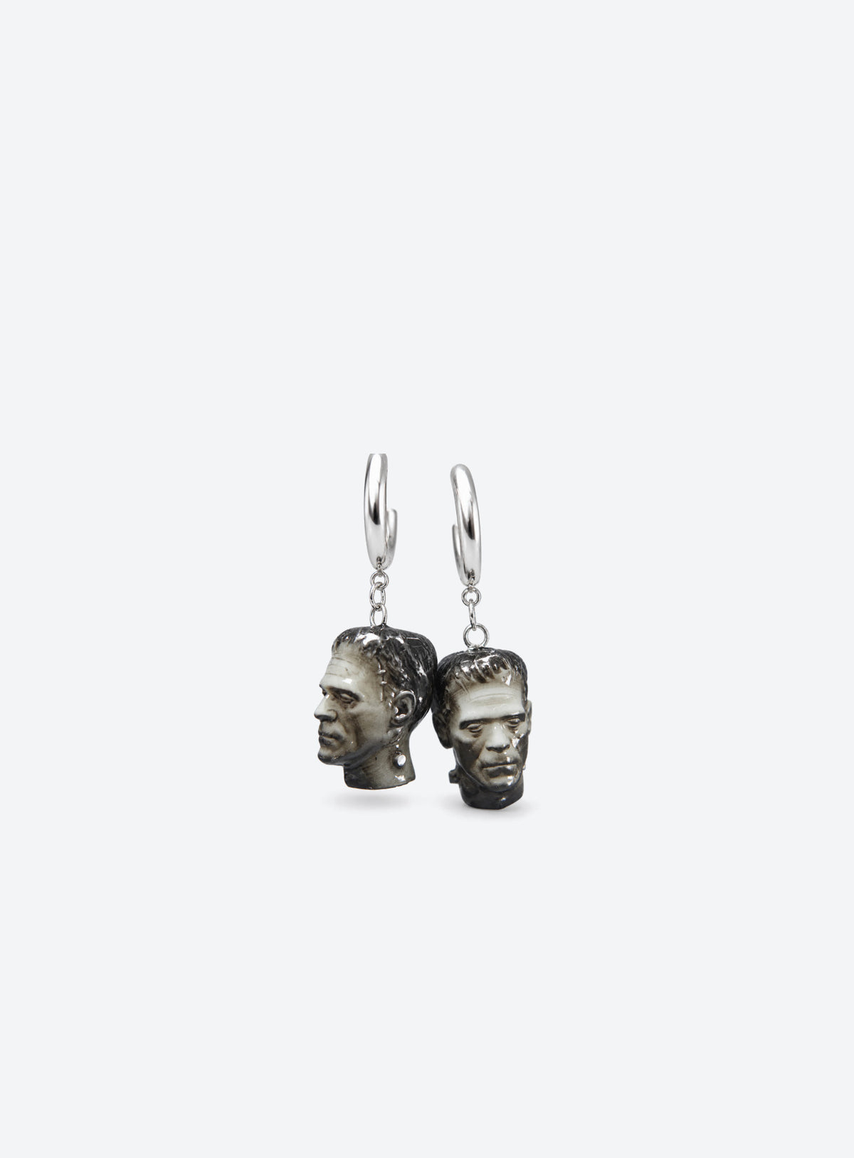 Frankenstein Head Hoop Earrings