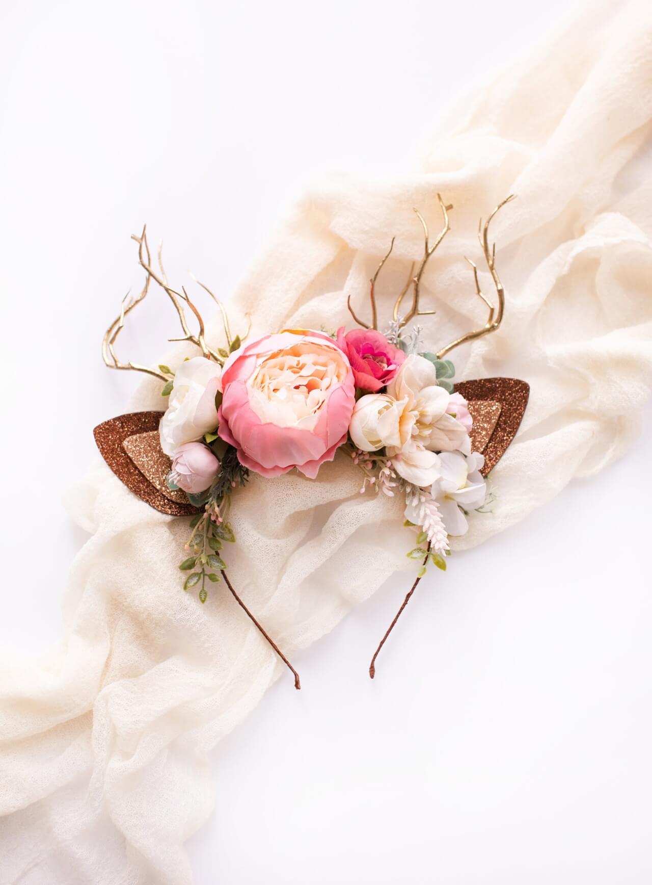 Blush Peony Reindeer Headband 7 (Blush Peony)